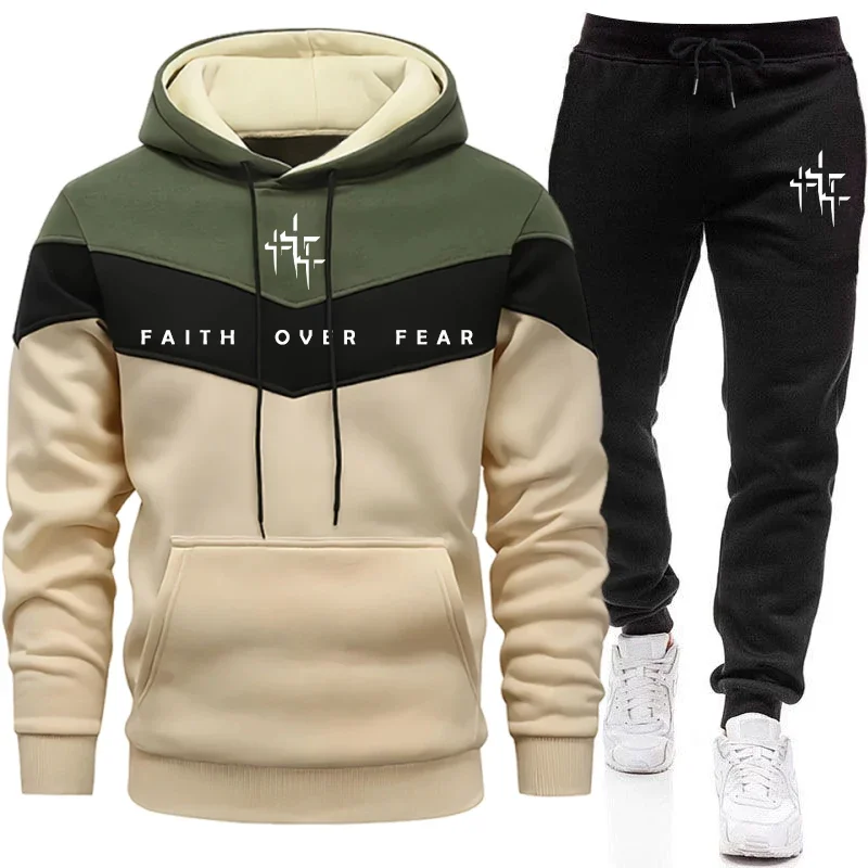 Men'S Fashion Hoodies - Tuta da Uomo 'Faith Over Fear'