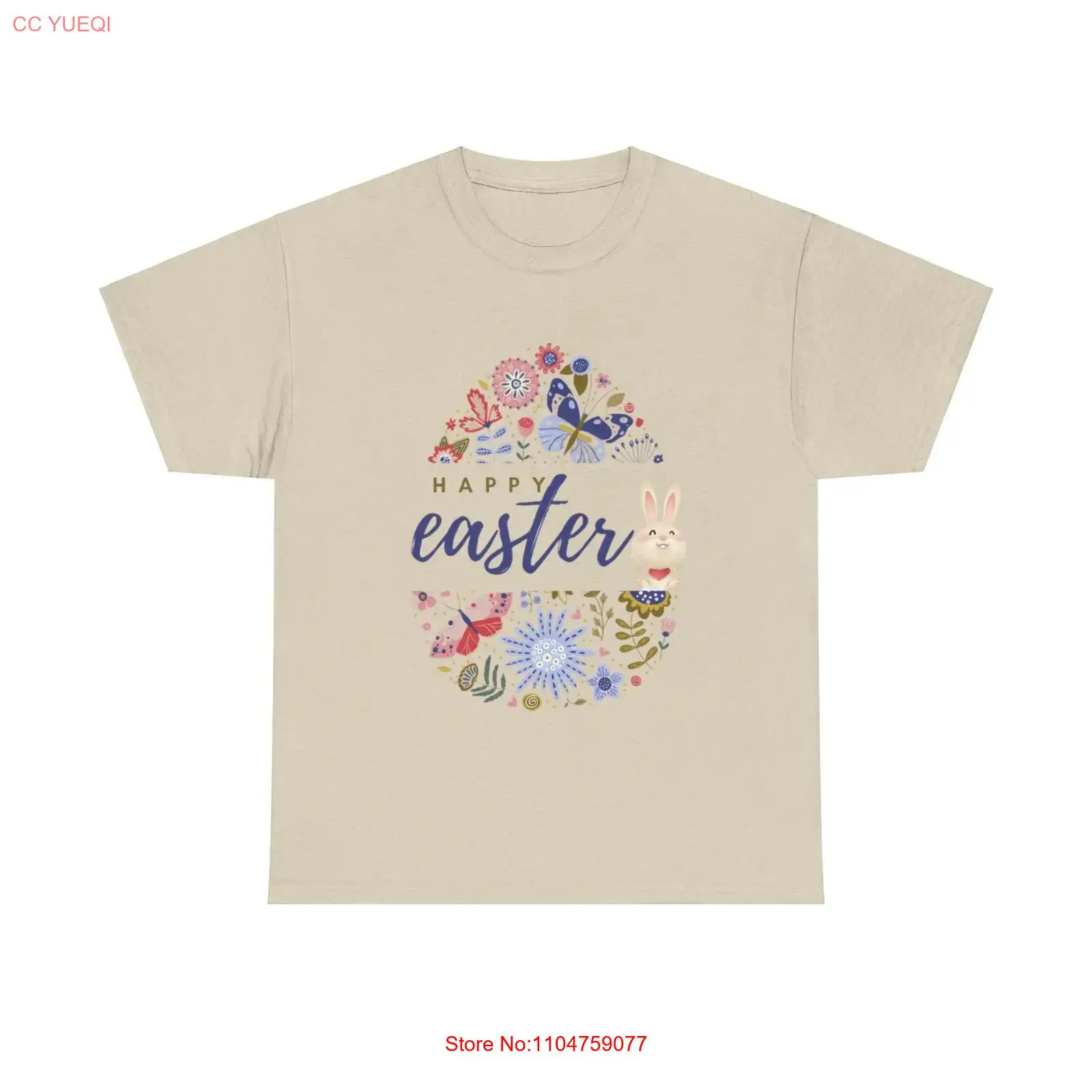 Men'S Fashion Easter - T-shirt in cotone pesante vintage lavato
