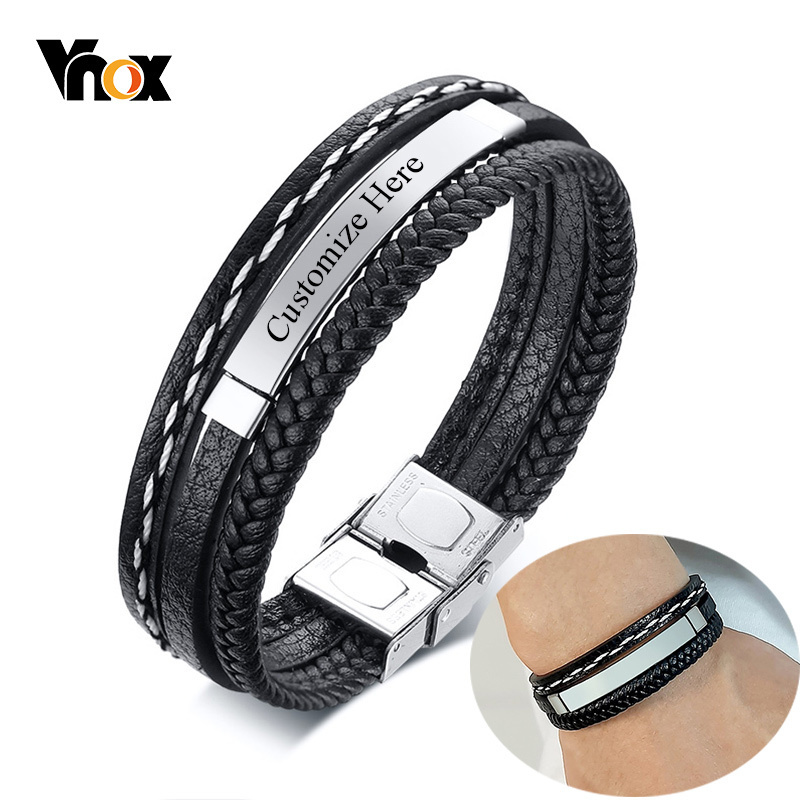 Men'S Fashion Quotes - Vnox Logo personalizzato Nome Citazione Incisione