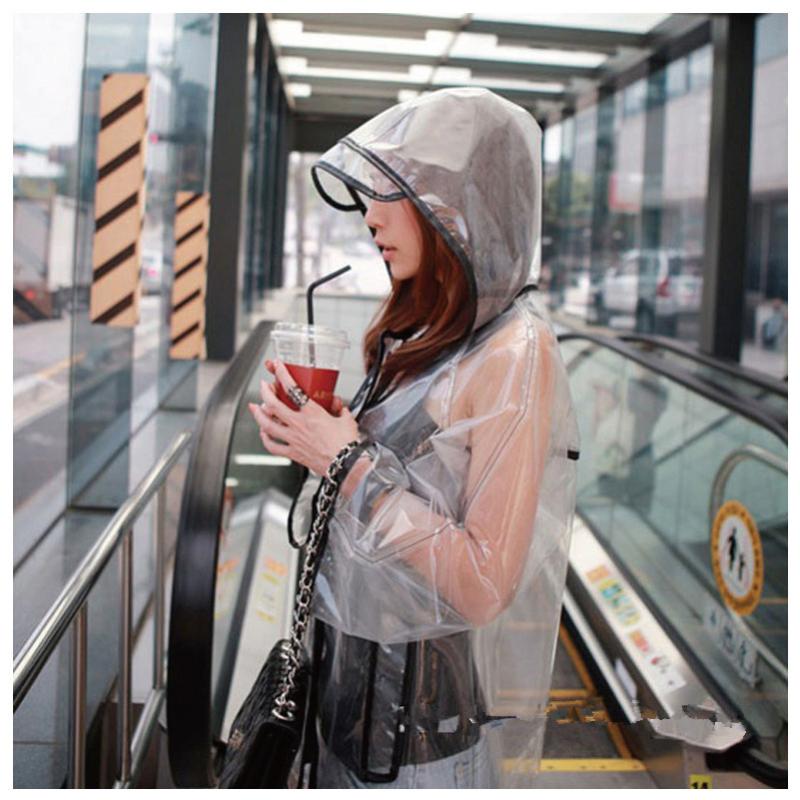 Mens Fashion Poncho - Poncho Impermeabile Trasparente in PVC alla