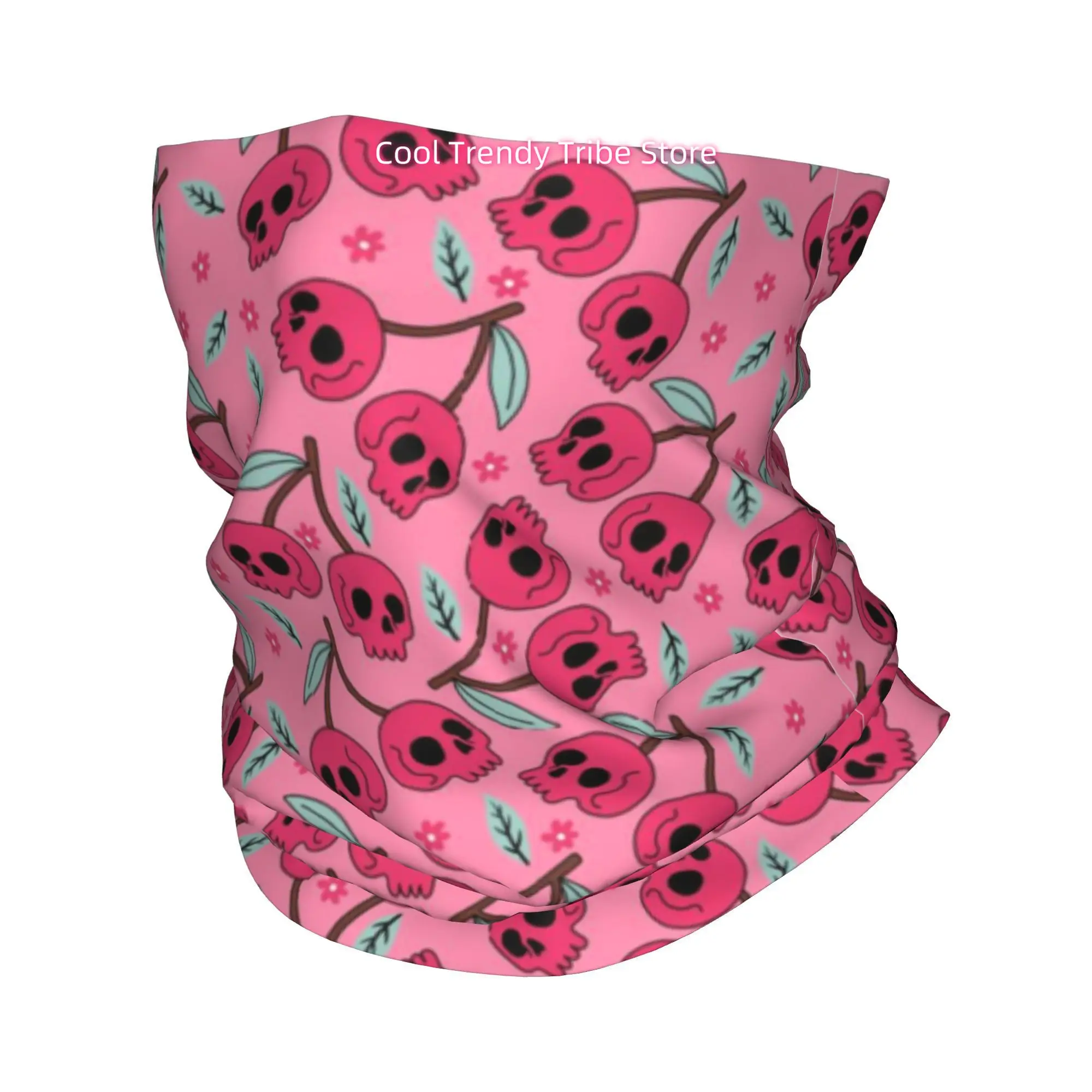 Men Fashion Hair Style - Foulard/Bandana Rosa Teschio e Ciliegie, Stile