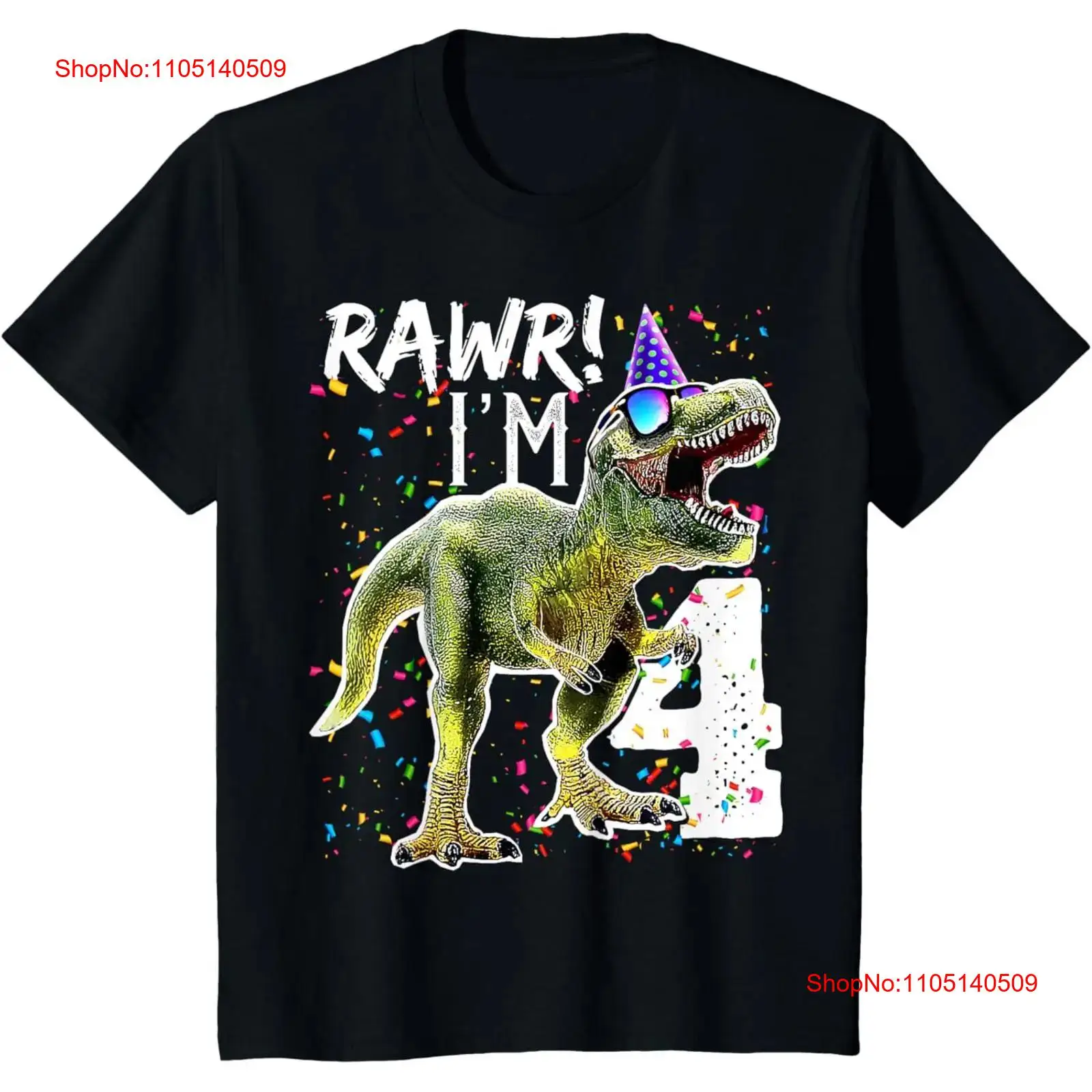 Men Fashion Kids - Bambini Rawr I'm 4 4th Birthday