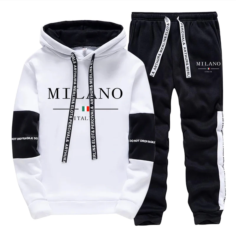 Men'S Fashion Hoodies - Completo da Uomo/Felpa con Cappuccio/Pantaloni -