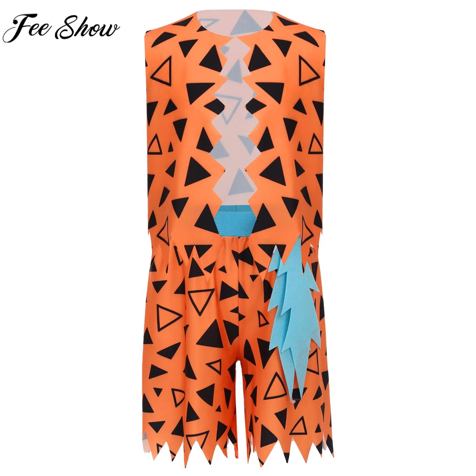 Mens Fashion Vest - 6-16Y Ragazzi Flintstone Costume Halloween Cavemen