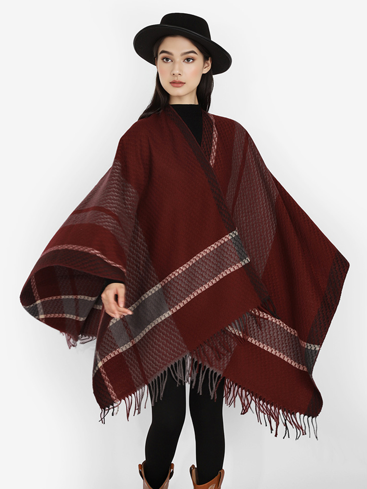 Mens Fashion Poncho - Inverno Donna Uomo Sciarpa Strati Poncho