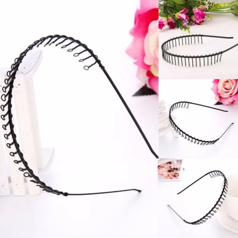 Men Fashion Hair Style - 1 pezzo Cerchietto Nero con Denti