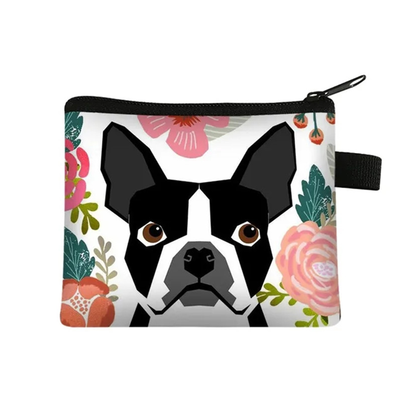 Men Fashion Kids - Simpatico portamonete con stampa floreale Bulldog