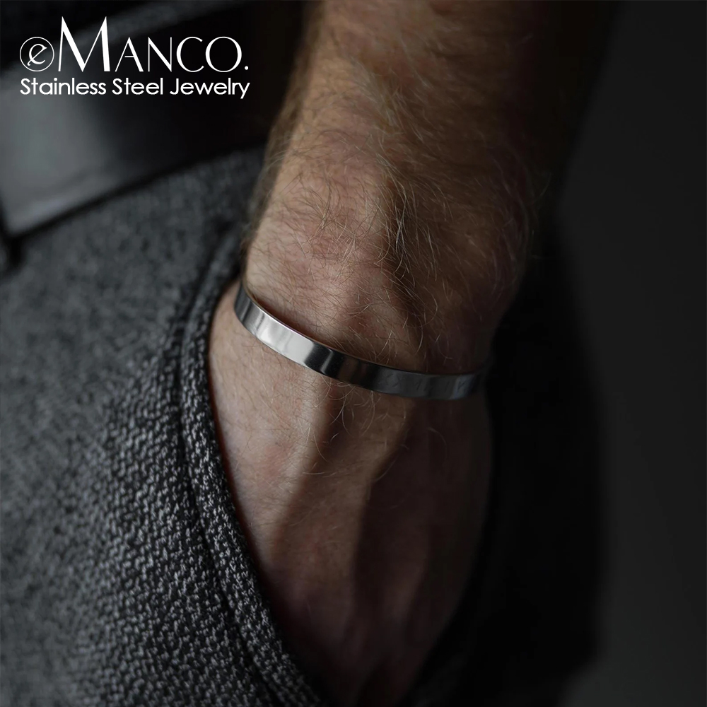 Men'S Fashion Outlets - Bracciale Scheletrato Minimalista EMANCOM per Uomo,