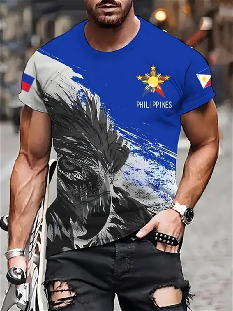 Men'S Fashion Philippines - T-shirt da uomo con stampa dell'aquila