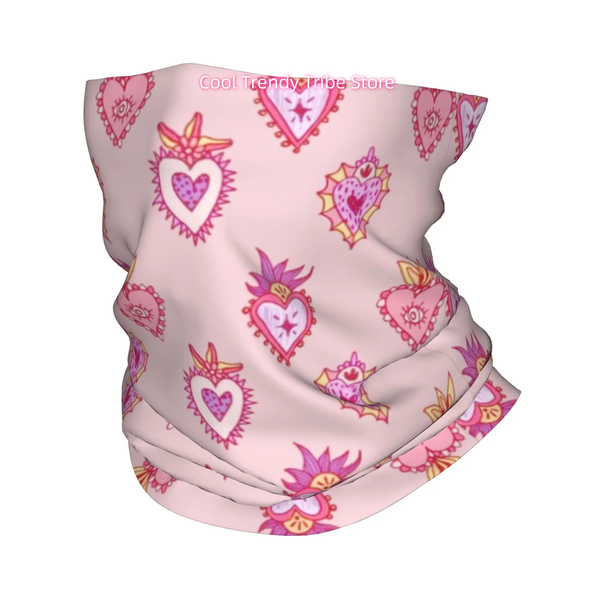 Men Fashion Hair Style - Foulard/Bandana Rosa Messicana a Cuore Sacro,