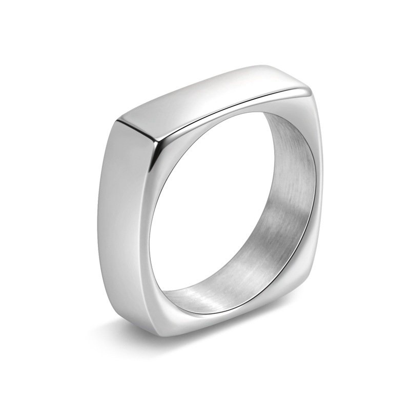 Anello quadrato in acciaio al  - Men'S Fashion Easter recensione e prezzo