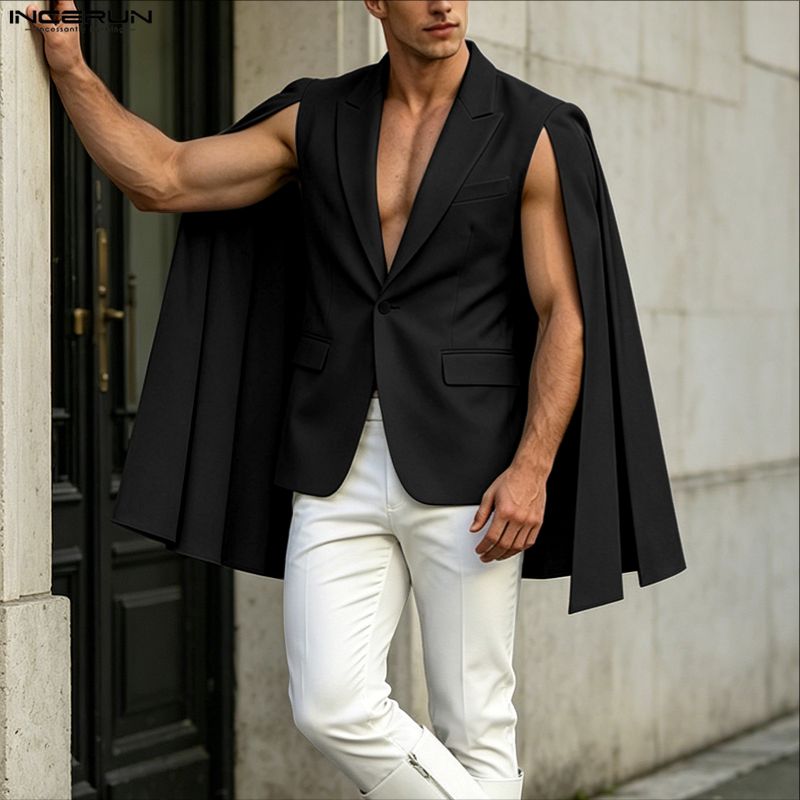 INCERUN Blazer Irregolare da U - Mens Fashion Poncho recensione e prezzo
