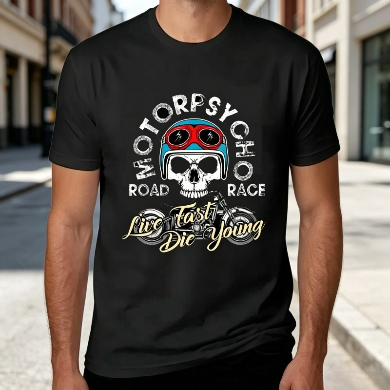 Maglietta Motopsyco Biker Skul - Men'S Fashion Quotes recensione e prezzo