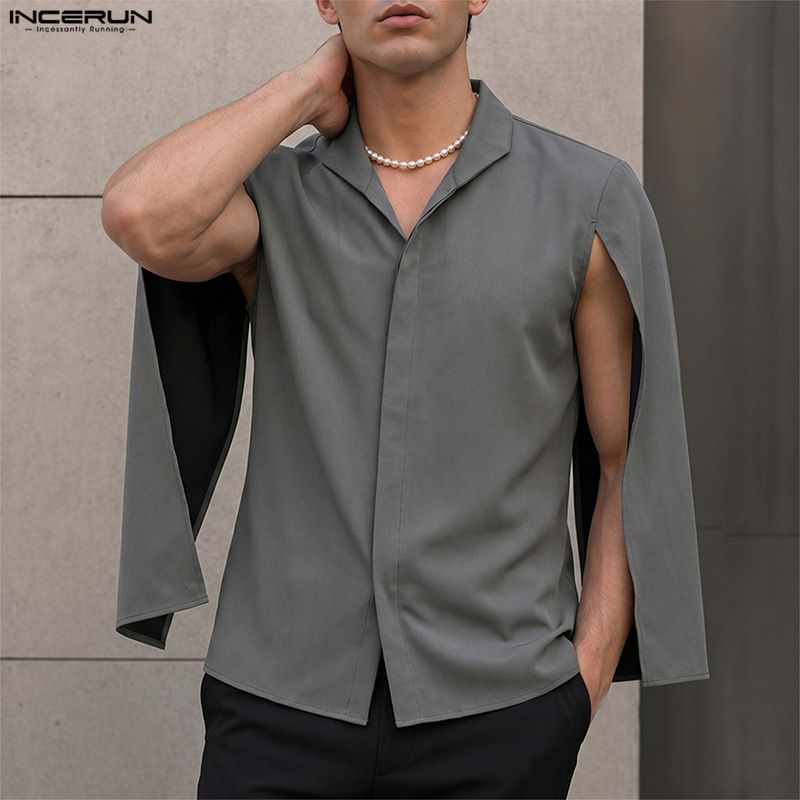 INCERUN Camicia da uomo tinta  - Mens Fashion Poncho recensione e prezzo