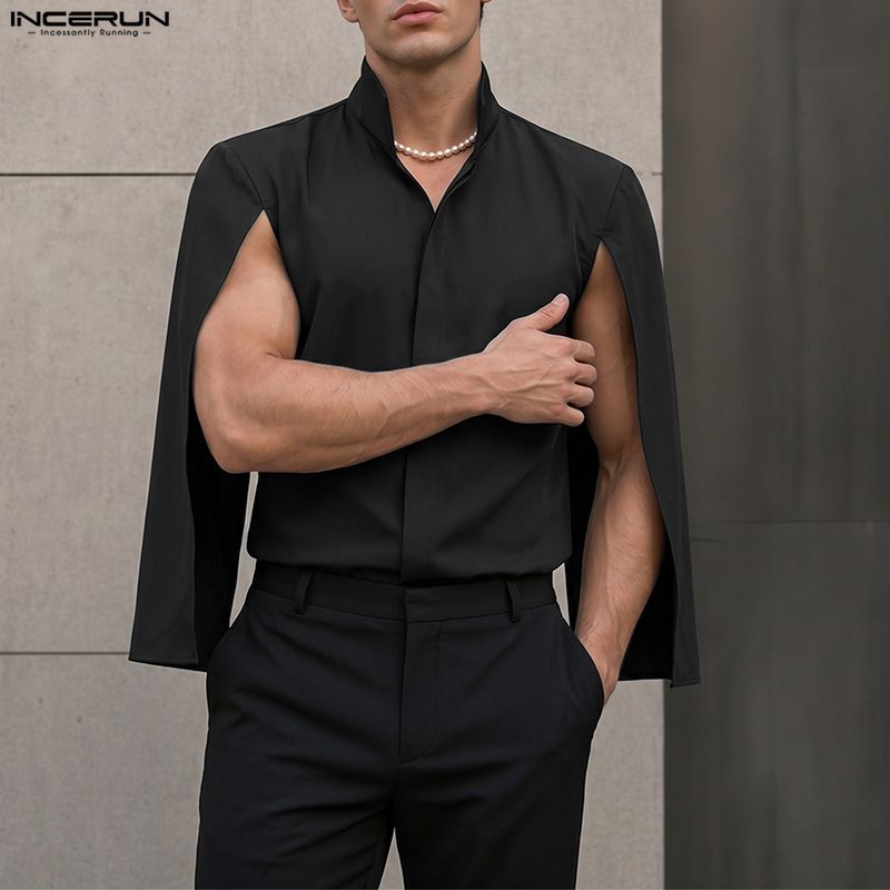 INCERUN Camicia da uomo tinta  - Mens Fashion Poncho recensione e prezzo