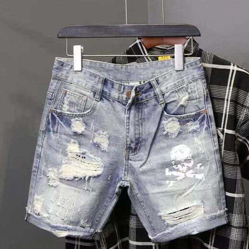 Jeans corti strappati elastici - Men'S Fashion Overalls recensione e prezzo